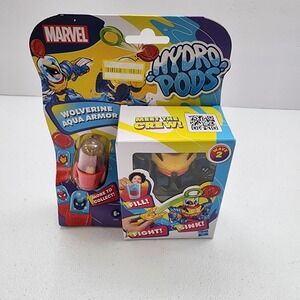New Hydro Pods Marvel Wolverine Aqua Armor Mech Suit Battle Set Water Activated